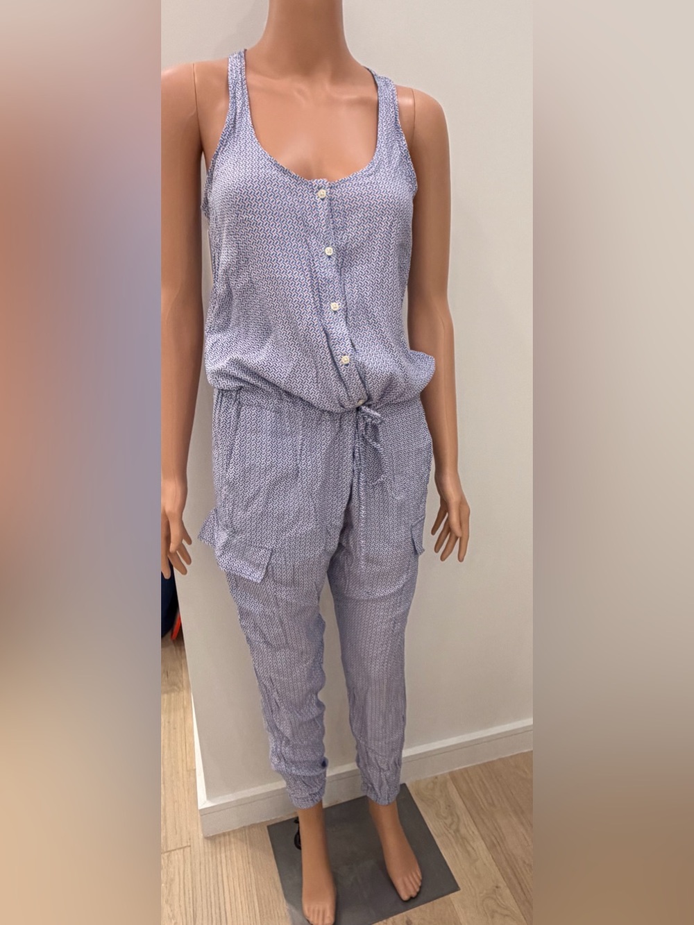 GAP Lilac Printed Sleeveless Utility Jumpsuit